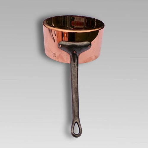 fig 2. Stunning Vintage French Set of 5 Graduated Copper & Iron Cooking Saucepans Pans