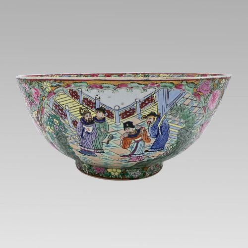 fig 2. Stunning Antique Oriental Chinese Da Qing Guangxu Nian Zhi Famille Rose Bowl