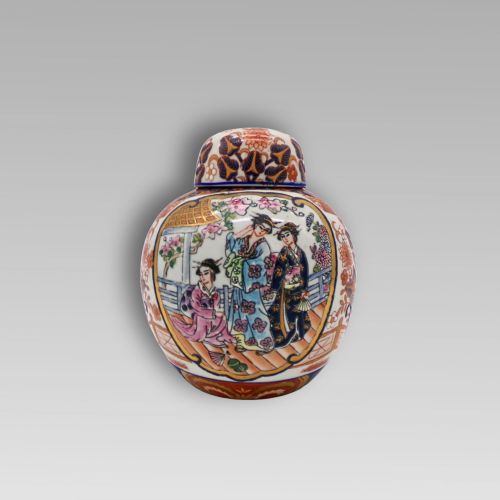 Charming Minguo Vintage Chinese Famille Rose Oriental Hand Painted Ginger Jar