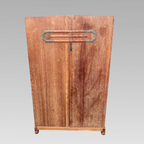 HEALS ART DECO BEDROOM SUITE LIMED OAK WARDROBE DRESSING TABLE C1920 ANTIQUE - ADDITIONAL PHOTO 1