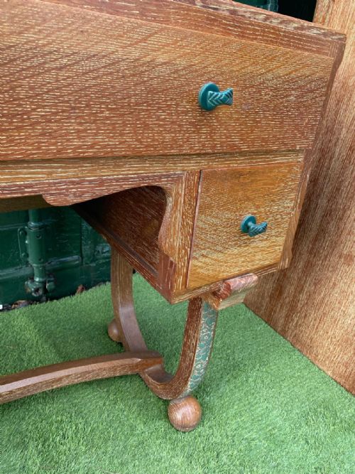 HEALS ART DECO BEDROOM SUITE LIMED OAK WARDROBE DRESSING TABLE C1920 ANTIQUE - ADDITIONAL PHOTO 7