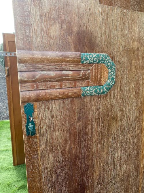 HEALS ART DECO BEDROOM SUITE LIMED OAK WARDROBE DRESSING TABLE C1920 ANTIQUE - ADDITIONAL PHOTO 11
