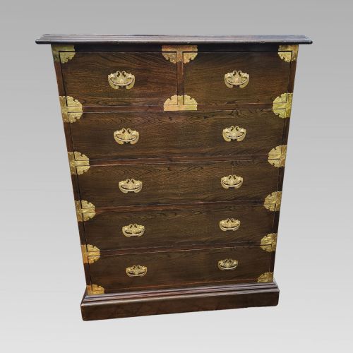 STUNNING LARGE KOREAN BANDAJI ELM VENEER CHEST OF DRAWERS - ADDITIONAL PHOTO 1