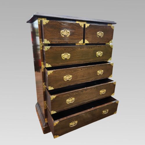 STUNNING LARGE KOREAN BANDAJI ELM VENEER CHEST OF DRAWERS - ADDITIONAL PHOTO 3