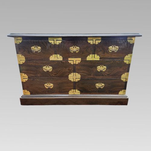 Stunning Large Korean Bandaji Elm Veneer Chest of Drawers