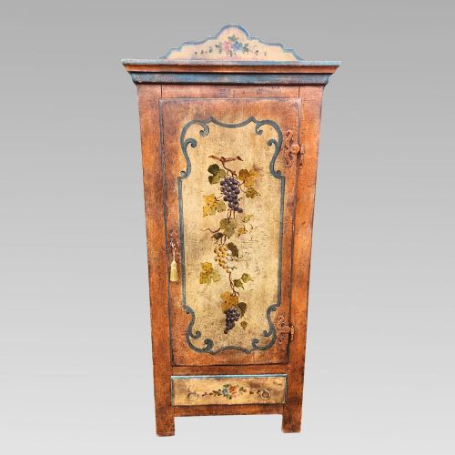 FABULOUS ANTIQUE ITALIAN POLYCHROME PAINTED WARDROBE OR BEDROOM STORAGE CUPBOARD - ADDITIONAL PHOTO 1