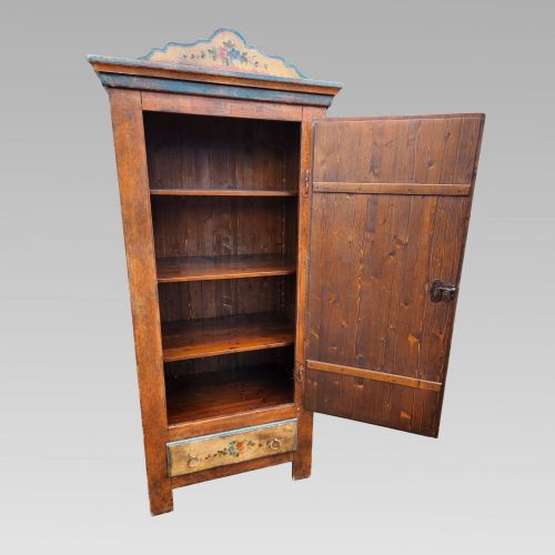 FABULOUS ANTIQUE ITALIAN POLYCHROME PAINTED WARDROBE OR BEDROOM STORAGE CUPBOARD - ADDITIONAL PHOTO 7