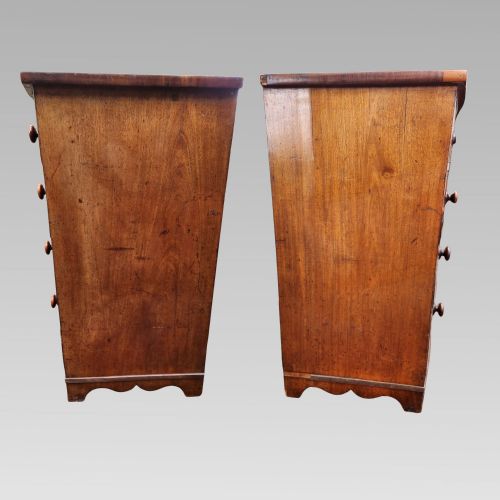 FABULOUS ANTIQUE VICTORIAN MAHOGANY CHEST OF DRAWERS BOW FRONT TURNED HANDLES - ADDITIONAL PHOTO 1