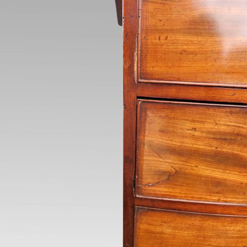 FABULOUS ANTIQUE VICTORIAN MAHOGANY CHEST OF DRAWERS BOW FRONT TURNED HANDLES - ADDITIONAL PHOTO 8