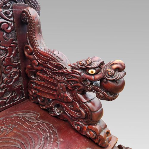 EXCEPTIONAL ANTIQUE CHINESE DRAGON ORIENTAL HALL BENCH OR SETTLE ROSEWOOD C1900 - ADDITIONAL PHOTO 3