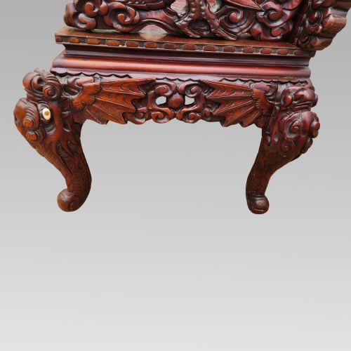 EXCEPTIONAL ANTIQUE CHINESE DRAGON ORIENTAL HALL BENCH OR SETTLE ROSEWOOD C1900 - ADDITIONAL PHOTO 5
