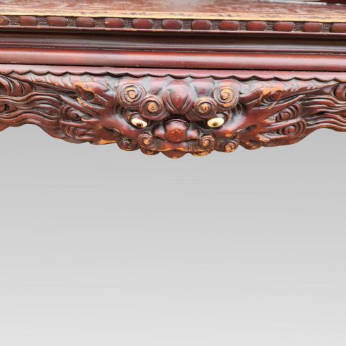 EXCEPTIONAL ANTIQUE CHINESE DRAGON ORIENTAL HALL BENCH OR SETTLE ROSEWOOD C1900 - ADDITIONAL PHOTO 9