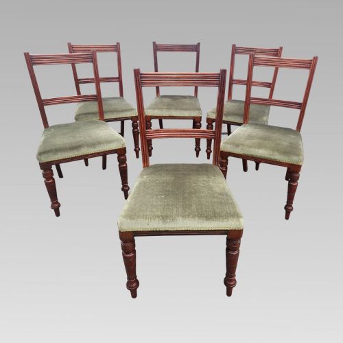 ORIGINAL QUALITY ANTIQUE VICTORIAN SET OF SIX TURNED LEG MAHOGANY DINING CHAIRS