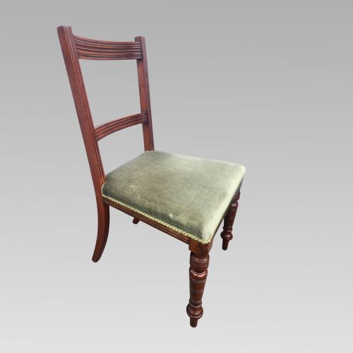 ORIGINAL QUALITY ANTIQUE VICTORIAN SET OF SIX TURNED LEG MAHOGANY DINING CHAIRS - ADDITIONAL PHOTO 4