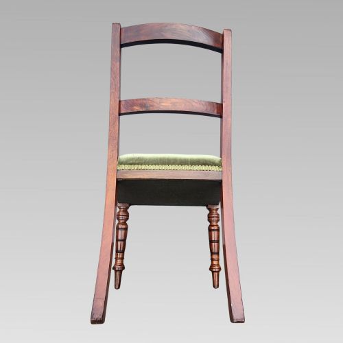 ORIGINAL QUALITY ANTIQUE VICTORIAN SET OF SIX TURNED LEG MAHOGANY DINING CHAIRS - ADDITIONAL PHOTO 8