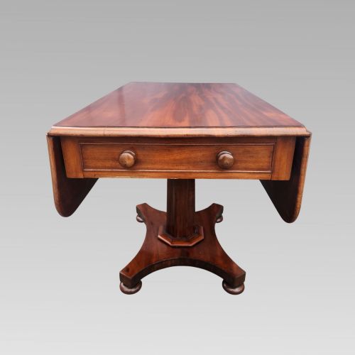 LOVELY EXAMPLE ANTIQUE VICTORIAN MAHOGANY SOFA TABLE DROP FLAP W DRAWER - ADDITIONAL PHOTO 1