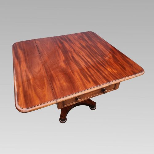 LOVELY EXAMPLE ANTIQUE VICTORIAN MAHOGANY SOFA TABLE DROP FLAP W DRAWER - ADDITIONAL PHOTO 2