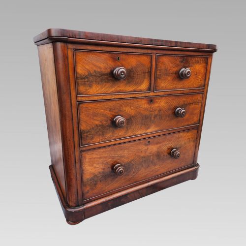 FABULOUS ANTIQUE VICTORIAN MAHOGANY CHEST OF DRAWERS W TURNED KNOB HANDLES