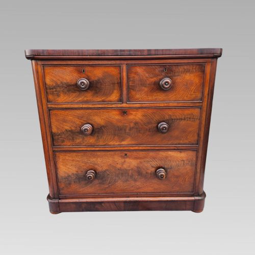 FABULOUS ANTIQUE VICTORIAN MAHOGANY CHEST OF DRAWERS W TURNED KNOB HANDLES - ADDITIONAL PHOTO 1