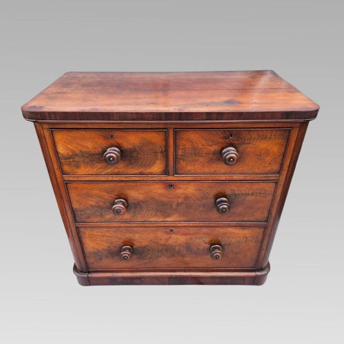 FABULOUS ANTIQUE VICTORIAN MAHOGANY CHEST OF DRAWERS W TURNED KNOB HANDLES - ADDITIONAL PHOTO 2