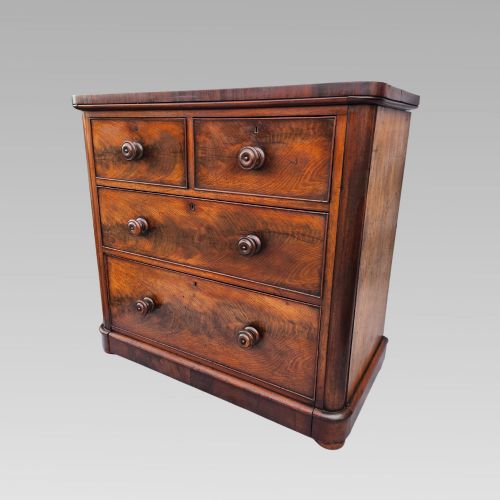 FABULOUS ANTIQUE VICTORIAN MAHOGANY CHEST OF DRAWERS W TURNED KNOB HANDLES - ADDITIONAL PHOTO 3
