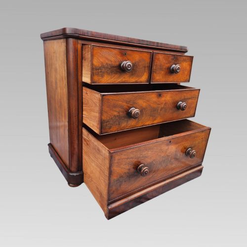 FABULOUS ANTIQUE VICTORIAN MAHOGANY CHEST OF DRAWERS W TURNED KNOB HANDLES - ADDITIONAL PHOTO 5
