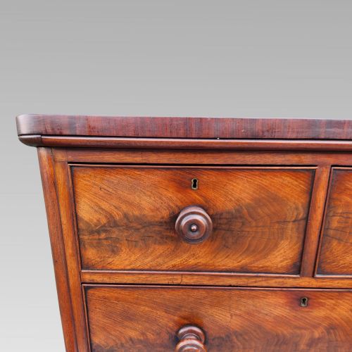 FABULOUS ANTIQUE VICTORIAN MAHOGANY CHEST OF DRAWERS W TURNED KNOB HANDLES - ADDITIONAL PHOTO 6