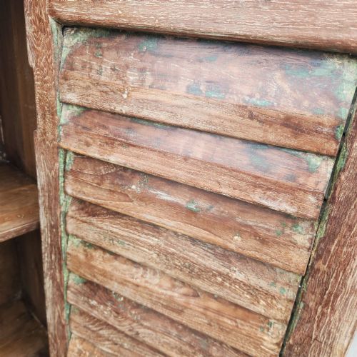QUALITY RECLAIMED UNIQUE INDIAN ROSEWOOD LOUVRE DOOR STORAGE CUPBOARD WARDROBE - ADDITIONAL PHOTO 3