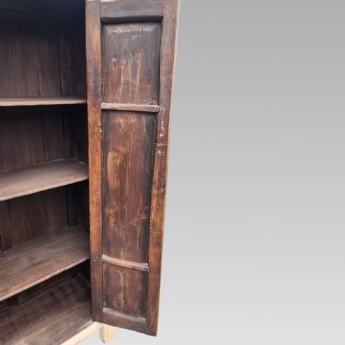 STUNNING RECLAIMED INDIAN CEDAR PAINTED STORAGE CUPBOARD OR WARDROBE W SHELVES - ADDITIONAL PHOTO 7
