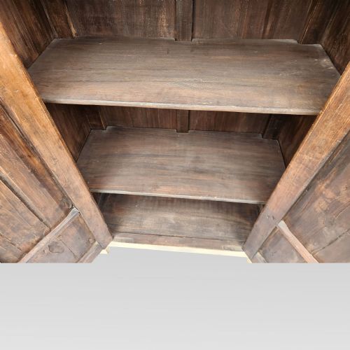 STUNNING RECLAIMED INDIAN CEDAR PAINTED STORAGE CUPBOARD OR WARDROBE W SHELVES - ADDITIONAL PHOTO 9