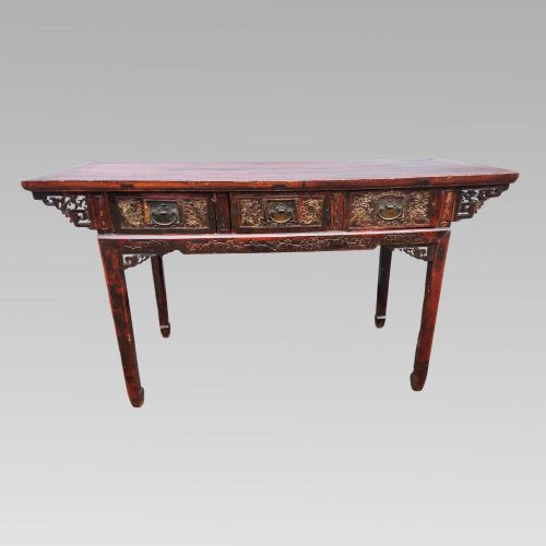 fig 2. Stunning Antique Chinese 19th Century Qing Dynasty Elm Altar Table Chinoiserie