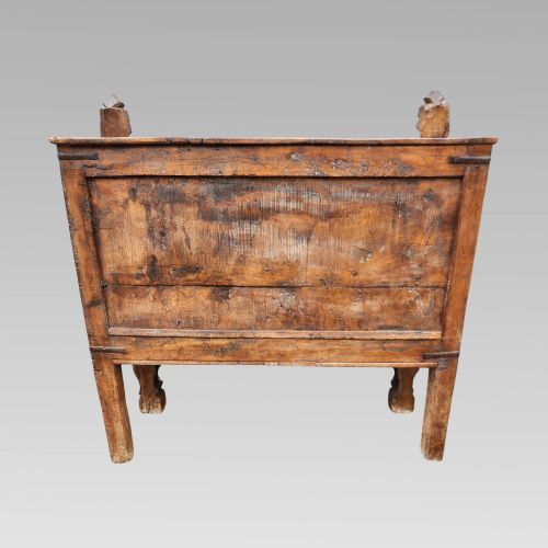 FABULOUS ANTIQUE INDIAN DAMCHIYA CARVED TEAK DOWRY CHEST STORAGE CABINET - ADDITIONAL PHOTO 9