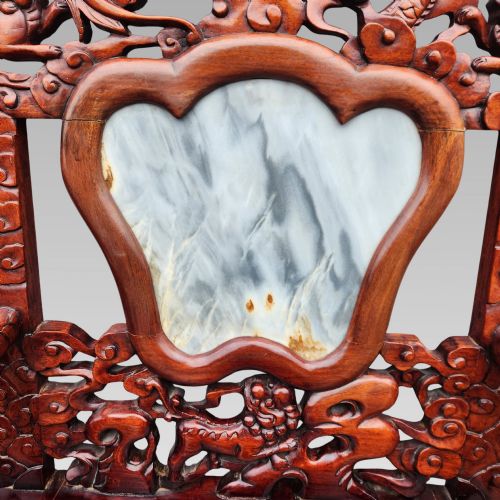 EXCEPTIONAL ANTIQUE CHINESE DRAGON ORIENTAL HALL BENCH OR SETTLE DINING SUITE - ADDITIONAL PHOTO 7