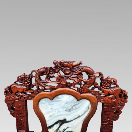 EXCEPTIONAL ANTIQUE CHINESE DRAGON ORIENTAL HALL BENCH OR SETTLE DINING SUITE - ADDITIONAL PHOTO 8