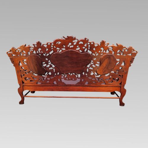 EXCEPTIONAL ANTIQUE CHINESE DRAGON ORIENTAL HALL BENCH OR SETTLE DINING SUITE - ADDITIONAL PHOTO 17