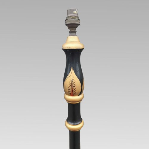 STUNNING CHINOISERIE ORIENTAL CHINESE BLACK LACQUER FLOOR STANDING LAMP - ADDITIONAL PHOTO 6