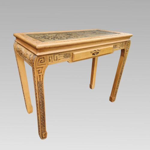 STUNNING QUALITY ANTQUE ORIENTAL CHINESE CARVED HALL SIDE CONSOLE TABLE - ADDITIONAL PHOTO 2