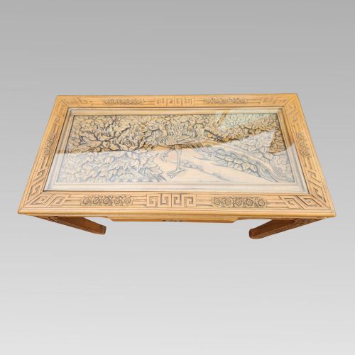STUNNING QUALITY ANTQUE ORIENTAL CHINESE CARVED HALL SIDE CONSOLE TABLE - ADDITIONAL PHOTO 4