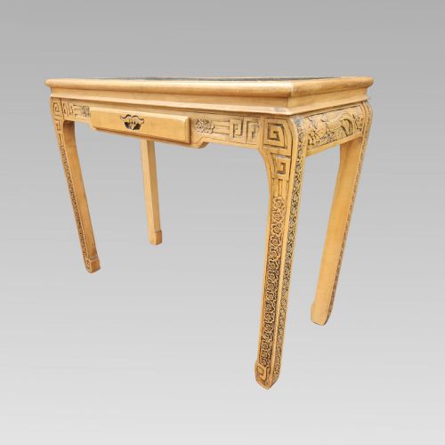 STUNNING QUALITY ANTQUE ORIENTAL CHINESE CARVED HALL SIDE CONSOLE TABLE - ADDITIONAL PHOTO 5