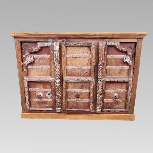 FABULOUS QUALITY ANTIQUE INDIAN RECLAIMED TEAK SIDEBOARD STORAGE CUPBOARD DOORS - ADDITIONAL PHOTO 1