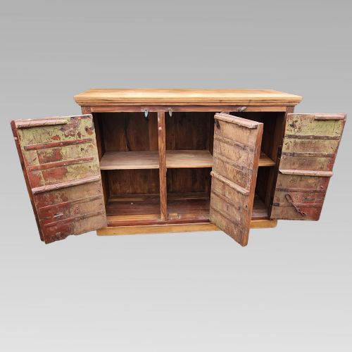 FABULOUS QUALITY ANTIQUE INDIAN RECLAIMED TEAK SIDEBOARD STORAGE CUPBOARD DOORS - ADDITIONAL PHOTO 2