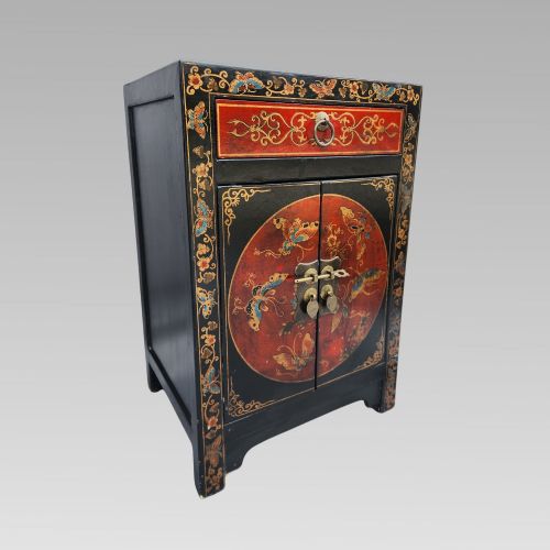 Fabulous Chinese Oriental Chinoiserie Bedside Storage Cabinet Cupboard