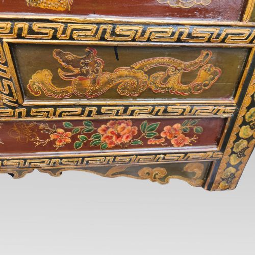 EXCEPTIONAL LARGE ANTIQUE QING DYNASTY ORIENTAL CHINESE DRAGON STORAGE CHEST BOX - ADDITIONAL PHOTO 13