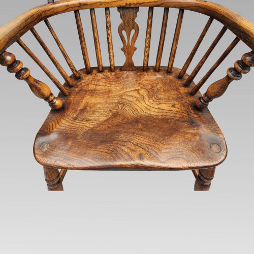 STUNNING PAIR OF ANTIQUE ELM SPINDLE BACK WINDSOR ARMCHAIRS CRINOLINE CHAIR - ADDITIONAL PHOTO 5