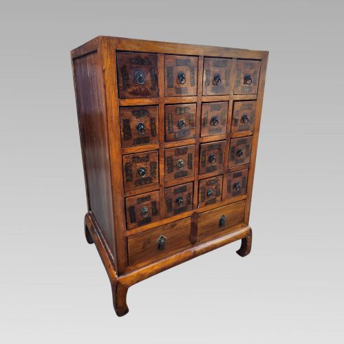 FABULOUS ANTIQUE ELM ORIENTAL CHINESE APOTHECARY MEDICINE STORAGE CHEST DRAWERS - ADDITIONAL PHOTO 1