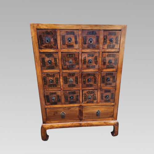 FABULOUS ANTIQUE ELM ORIENTAL CHINESE APOTHECARY MEDICINE STORAGE CHEST DRAWERS - ADDITIONAL PHOTO 2