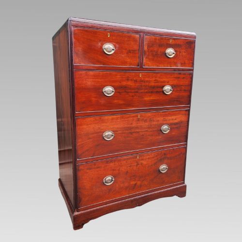 FABULOUS ANTIQUE VICTORIAN FLAME MAHOGANY CHEST OF DRAWERS W HEPPLEWHITE HANDLES