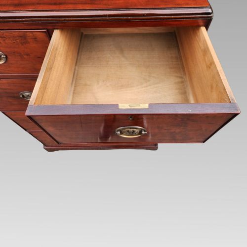 FABULOUS ANTIQUE VICTORIAN FLAME MAHOGANY CHEST OF DRAWERS W HEPPLEWHITE HANDLES - ADDITIONAL PHOTO 8