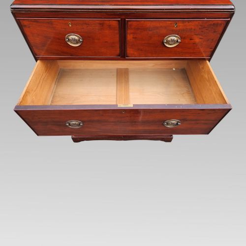 FABULOUS ANTIQUE VICTORIAN FLAME MAHOGANY CHEST OF DRAWERS W HEPPLEWHITE HANDLES - ADDITIONAL PHOTO 9