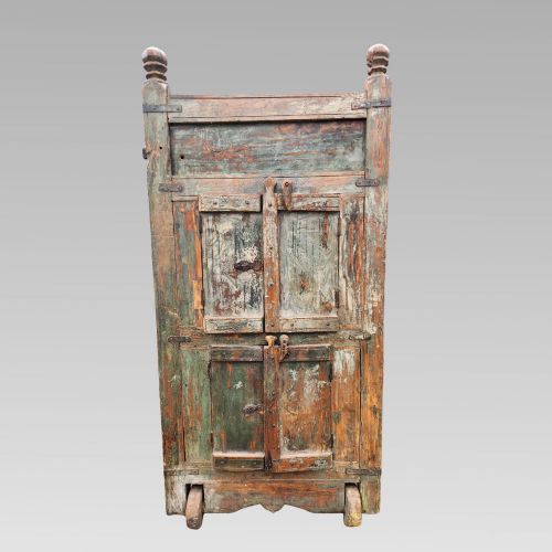FABULOUS ANTIQUE INDIAN ALMIRAH DAMCHIYA TEAK DOWRY CHEST STORAGE CUPBOARD - ADDITIONAL PHOTO 1